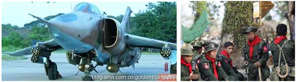 缅军中式强击５型战机　戴红领巾的缅军敢死队